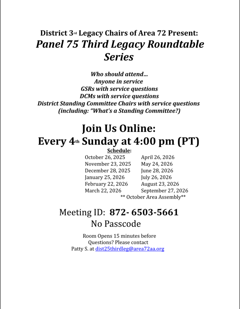 Third Legacy Roundtable flyer
